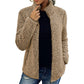 Women's Fuzzy Jacket with Turtleneck and Full Zip