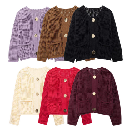 ❄️Winter Specials❄️Women's Fashion Cut-Out Knitted Cardigan