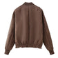 Women's Long-Sleeve Zip Up Faux Leather Jacket