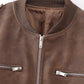 Women's Long-Sleeve Zip Up Faux Leather Jacket