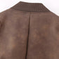 Women's Long-Sleeve Zip Up Faux Leather Jacket