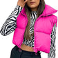 🎁Last Day 50% Off🔥Women's Solid High Neck Zip Up Puffer Vest