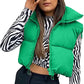 🎁Last Day 50% Off🔥Women's Solid High Neck Zip Up Puffer Vest