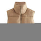 🎁Last Day 50% Off🔥Women's Solid High Neck Zip Up Puffer Vest
