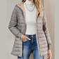 Women's Quilted Hooded Warm Winter Coat with Zipper