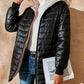 Women's Quilted Hooded Warm Winter Coat with Zipper