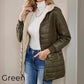 Women's Quilted Hooded Warm Winter Coat with Zipper