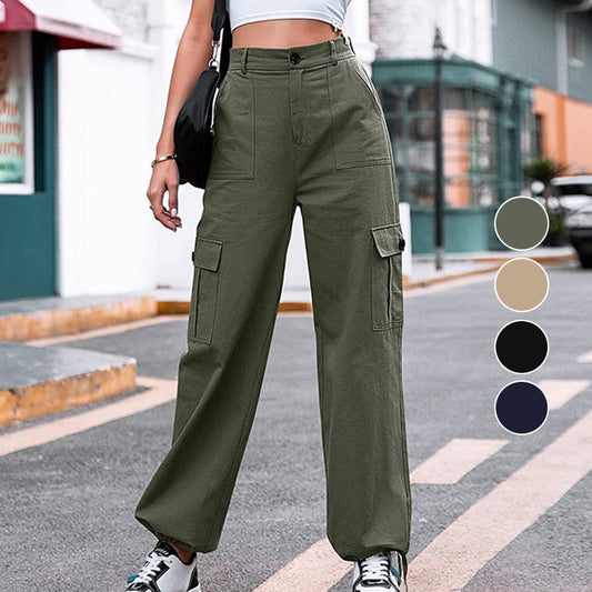 Women's High-Waist Multiple Pocket Cargo Pants