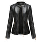 Women's Slim Short PU Leather Jacket