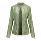 Women's Slim Short PU Leather Jacket