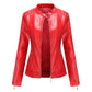 Women's Slim Short PU Leather Jacket