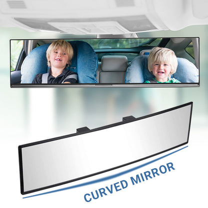🚗 60% OFF NOW!👀 Wide Car Curved Rear View Mirror – Wide Angle & Blind Spot Reducer – Universal Easy Clip-On 🛡️
