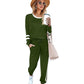 ⏰Last Day Sale 55% Off💃Women’s 2-Piece Crewneck Color-Block Sweatsuit