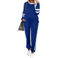 ⏰Last Day Sale 55% Off💃Women’s 2-Piece Crewneck Color-Block Sweatsuit