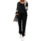 ⏰Last Day Sale 55% Off💃Women’s 2-Piece Crewneck Color-Block Sweatsuit