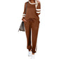 ⏰Last Day Sale 55% Off💃Women’s 2-Piece Crewneck Color-Block Sweatsuit