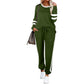 ⏰Last Day Sale 55% Off💃Women’s 2-Piece Crewneck Color-Block Sweatsuit