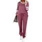 ⏰Last Day Sale 55% Off💃Women’s 2-Piece Crewneck Color-Block Sweatsuit