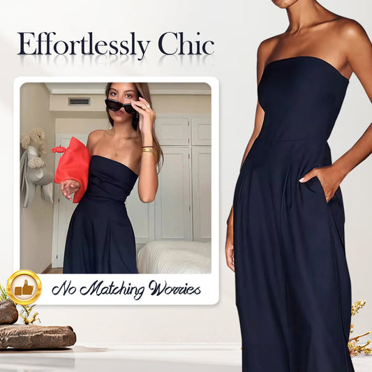 🌹Women's Off Shoulder Wide Leg Jumpsuit