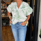 Women’s Printed V-Neck Blouse