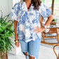 Women’s Printed V-Neck Blouse