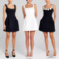 Women's Elegant Floral Square Neck Pocket Dress