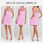 Women's Elegant Floral Square Neck Pocket Dress