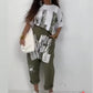 Women's Two-Piece Casual Letter Print Outfit
