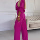 💕Limited Time 50% Off💕Women's V-Neck Solid Color Casual Commuting Set