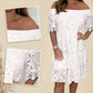 🔥Factory Direct Sales🔥Women's lace hollow layered elegant off-shoulder dress