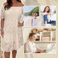 🔥Factory Direct Sales🔥Women's lace hollow layered elegant off-shoulder dress