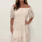 🔥Factory Direct Sales🔥Women's lace hollow layered elegant off-shoulder dress