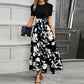 🔥Women's Summer Dress High Waist Short Sleeve Round Neck Floral💗✨Embrace The Elegance