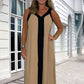 ⏳ Limited time 50% off! 💥Women's V-Neck Sleeveless Color Block Maxi Dress