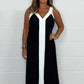 ⏳ Limited time 50% off! 💥Women's V-Neck Sleeveless Color Block Maxi Dress