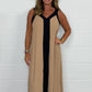 ⏳ Limited time 50% off! 💥Women's V-Neck Sleeveless Color Block Maxi Dress