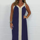 ⏳ Limited time 50% off! 💥Women's V-Neck Sleeveless Color Block Maxi Dress
