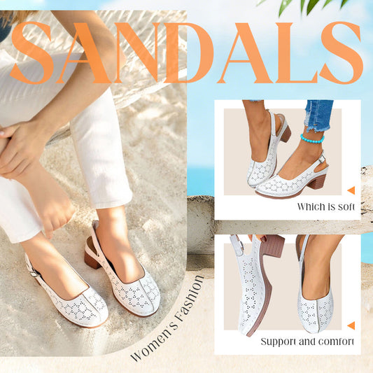 🏖️Summer Hot Sale 50% OFF🌼Women's Fashion Hollow Out Chunky High Heel Sandals
