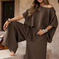 ⏳Time-limited Special💕Women's Causal Off Shoulder Top ＆ Wide-Leg Pants Two-Piece Set