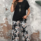 🏆HOT SALE 50% OFF🔥Women's Casual Floral Print Wide Leg Trousers and Short Sleeve Top Set