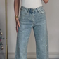 🔥Limited-time offer-Rhinestone-Embellished Straight-Leg Jeans