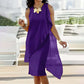 👗 Women's Summer Elegant Round Neck Asymmetric Mesh Sleeveless Dress– Feminine, Comfortable & Beautifully Elegant✨