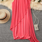 👗 Women's Summer Elegant Round Neck Asymmetric Mesh Sleeveless Dress– Feminine, Comfortable & Beautifully Elegant✨
