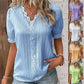 🩷Available in 10 colors❗💥V-Neck Plain Lace Elegant Shirt