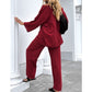 🍂Women's Casual Solid Color Long Sleeve Top & Pants Set