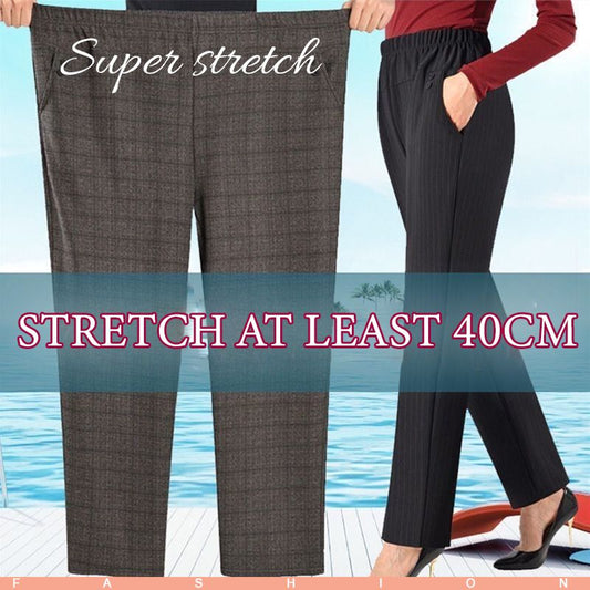 Stylish straight-leg trousers lined with fleece for women