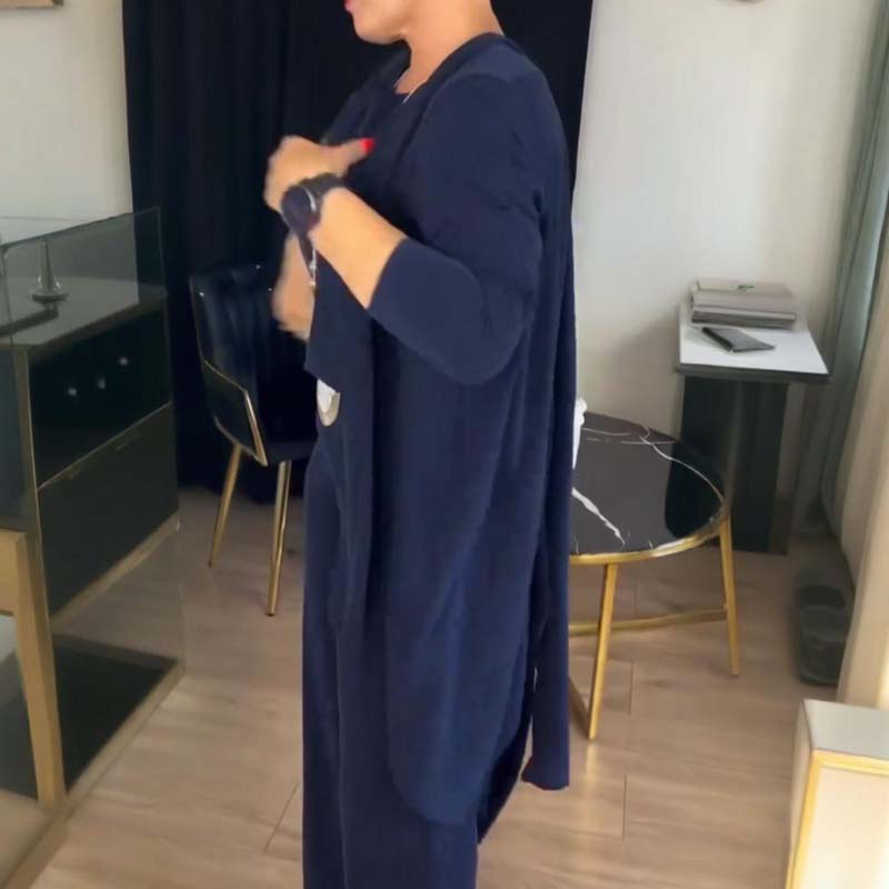 🔥Last day offer: 50% off-Elegant Longline Cardigan & Top & Pants 3-Pieces Set