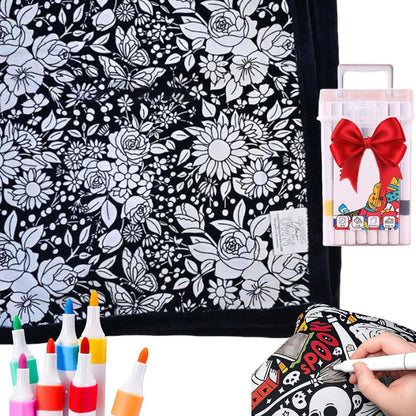 🎨THE WEEK'S SPECIAL PRICE✨DIY Coloring Blanket with Markers