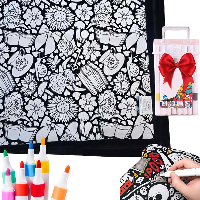 🎨THE WEEK'S SPECIAL PRICE✨DIY Coloring Blanket with Markers
