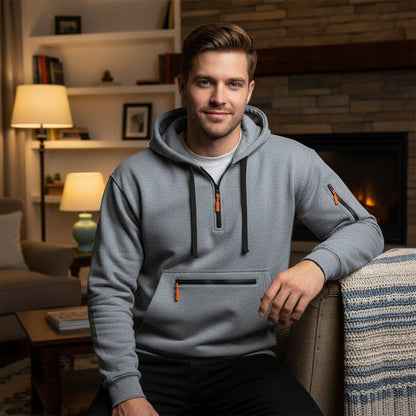 🍂Men's Warm Utility Quarter-Zip Hoodie -👏Comfort, Style, And Practicality Are Combined In One Versatile Piece!